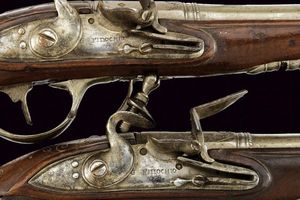 Paio di pistole a pietra focaia da viaggio di G. Finochio  - Asta Rare Armi Antiche e Militaria da tutto il mondo - Associazione Nazionale - Case d'Asta italiane