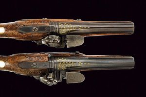 Paio di pistole a pietra focaia da viaggio di Lorandi  - Asta Rare Armi Antiche e Militaria da tutto il mondo - Associazione Nazionale - Case d'Asta italiane