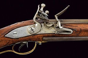 Raro Doppelstutzen Mod. 1768 a pietra focaia firmato Michael Spock  - Asta Rare Armi Antiche e Militaria da tutto il mondo - Associazione Nazionale - Case d'Asta italiane