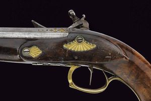 Bel paio di pistole a pietra focaia alla micheletta da ufficiale  - Asta Rare Armi Antiche e Militaria da tutto il mondo - Associazione Nazionale - Case d'Asta italiane