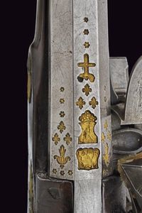 Bel paio di pistole a pietra focaia alla micheletta da ufficiale  - Asta Rare Armi Antiche e Militaria da tutto il mondo - Associazione Nazionale - Case d'Asta italiane