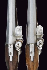 Paio di pistole a pietra focaia da ufficiale  - Asta Rare Armi Antiche e Militaria da tutto il mondo - Associazione Nazionale - Case d'Asta italiane