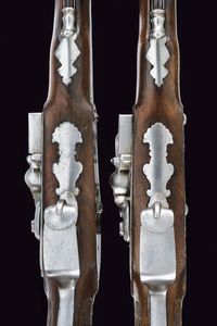 Paio di pistole a pietra focaia da ufficiale  - Asta Rare Armi Antiche e Militaria da tutto il mondo - Associazione Nazionale - Case d'Asta italiane