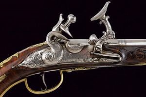 Paio di eleganti pistole da viaggio alla fiorentina  - Asta Rare Armi Antiche e Militaria da tutto il mondo - Associazione Nazionale - Case d'Asta italiane
