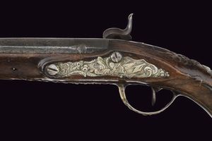 Pistola di Rousset ridotta a luminello, con fornimenti in argento  - Asta Rare Armi Antiche e Militaria da tutto il mondo - Associazione Nazionale - Case d'Asta italiane