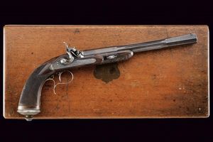 Bella pistola da tiro a luminello in cassetta di Gastinne Renette  - Asta Rare Armi Antiche e Militaria da tutto il mondo - Associazione Nazionale - Case d'Asta italiane