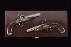 Paio di pistole a luminello da viaggio di Carl Pirko  - Asta Rare Armi Antiche e Militaria da tutto il mondo - Associazione Nazionale - Case d'Asta italiane