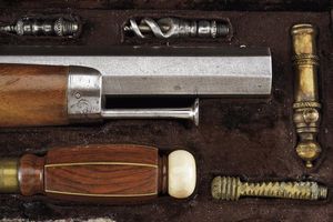 Paio di pistole a luminello di Flachat in cassetta  - Asta Rare Armi Antiche e Militaria da tutto il mondo - Associazione Nazionale - Case d'Asta italiane