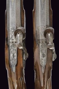 Paio di pistole a luminello da tiro in cassetta  - Asta Rare Armi Antiche e Militaria da tutto il mondo - Associazione Nazionale - Case d'Asta italiane