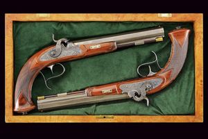 Paio di straordinarie di pistole a luminello di Carl Pirko  - Asta Rare Armi Antiche e Militaria da tutto il mondo - Associazione Nazionale - Case d'Asta italiane