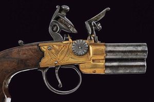 Raro mazzagatto a pietra focaia a tre canne di Richards  - Asta Rare Armi Antiche e Militaria da tutto il mondo - Associazione Nazionale - Case d'Asta italiane