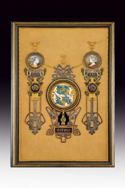 Bellissimo cofanetto contenente gli statuti dell'ordine della corona di ferro  - Asta Medaglie, Decorazioni e Ordini - Associazione Nazionale - Case d'Asta italiane