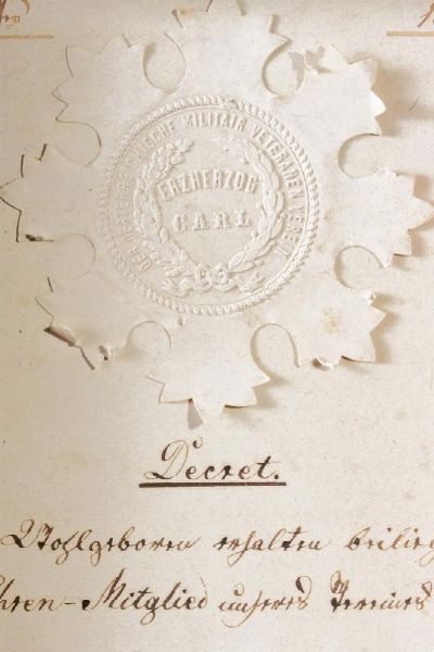 Raro distintivo da veterano  - Asta Medaglie, Decorazioni e Ordini - Associazione Nazionale - Case d'Asta italiane