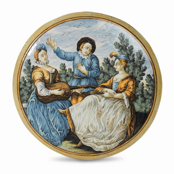 Mattonella.<BR>Castelli, bottega di Carmine Gentili, verso il 1750.<BR>  - Asta Maioliche e Porcellane - Associazione Nazionale - Case d'Asta italiane