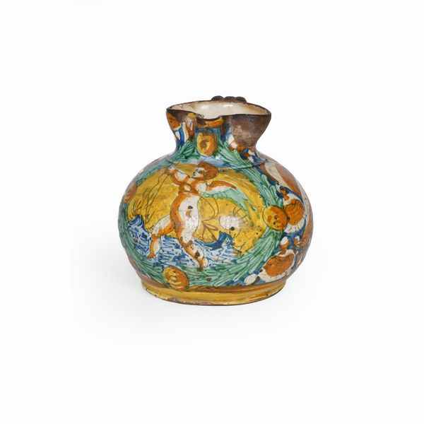 Boccale.<BR>Officina marchigiana (Pesaro ?), XVI-XVII secolo.<BR>  - Asta Maioliche e Porcellane - Associazione Nazionale - Case d'Asta italiane