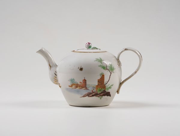 Teiera.<BR>Francia, Manifattura di Niederviller, 1770-1790 circa.  - Asta Maioliche e Porcellane - Associazione Nazionale - Case d'Asta italiane