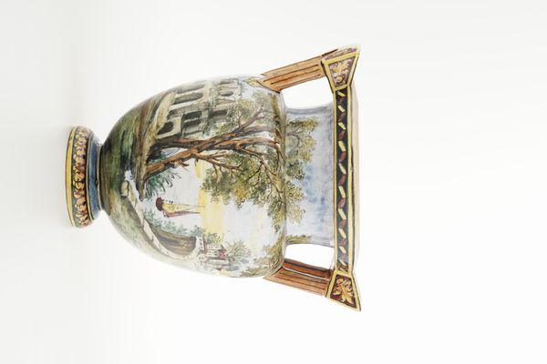 Vaso istoriato.<BR>Bologna, Manifattura Minghetti, XX secolo.  - Asta Maioliche e Porcellane - Associazione Nazionale - Case d'Asta italiane