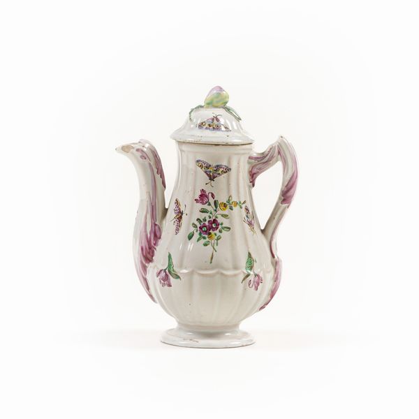 Piccola caffettiera.<BR>Monte Milone (Pollenza), Manifattura Verdinelli, seconda met del XVIII secolo.  - Asta Maioliche e Porcellane - Associazione Nazionale - Case d'Asta italiane