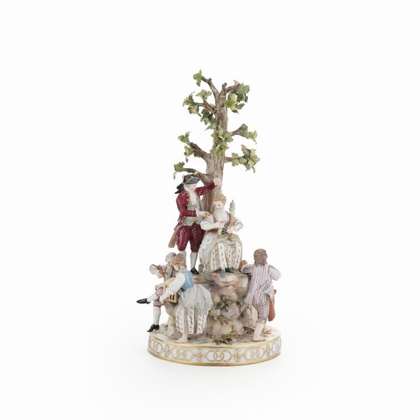 Gruppo galante.<BR>Meissen, XX secolo.  - Asta Maioliche e Porcellane - Associazione Nazionale - Case d'Asta italiane