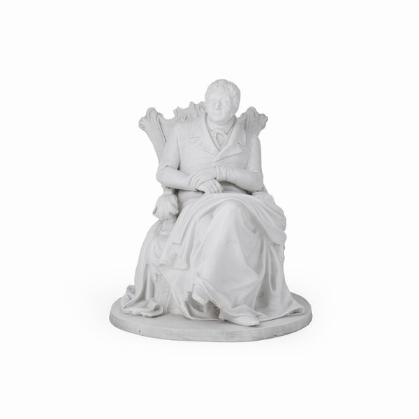 Grande figura di gentiluomo, datata 1844.  - Asta Maioliche e Porcellane - Associazione Nazionale - Case d'Asta italiane