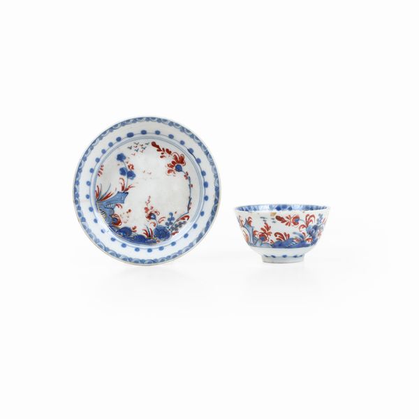 Tazza con piattino.<BR>Venezia, Manifattura Cozzi, fine del XVIII secolo.  - Asta Maioliche e Porcellane - Associazione Nazionale - Case d'Asta italiane