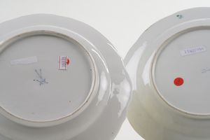 Due piatti.<BR>Meissen, terzo quarto del XVIII secolo.  - Asta Maioliche e Porcellane - Associazione Nazionale - Case d'Asta italiane