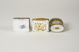 Due tabacchiere, XVIII secolo.  - Asta Maioliche e Porcellane - Associazione Nazionale - Case d'Asta italiane