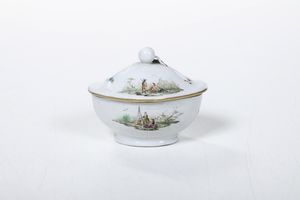 Zuccheriera.<BR>Nove, Manifattura Antonibon-Parolin, 1790-1800.<BR>  - Asta Maioliche e Porcellane - Associazione Nazionale - Case d'Asta italiane