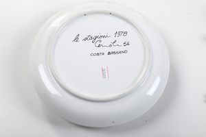 Quattro piatti.<BR>Veneto, XIX-XX secolo.  - Asta Maioliche e Porcellane - Associazione Nazionale - Case d'Asta italiane