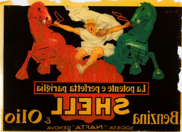 Jean D'Ylen : Benzina e Oli Shell  - Asta Manifesti d'Epoca e Collectible - Associazione Nazionale - Case d'Asta italiane