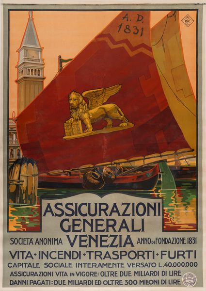 Anonimo : Assicurazioni Generali Venezia  - Asta Manifesti d'Epoca e Collectible - Associazione Nazionale - Case d'Asta italiane