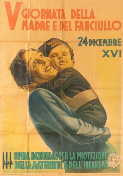 Capitani : V Giornata nazionale per la protezione della maternit e della infanzia.  - Asta Manifesti d'Epoca e Collectible - Associazione Nazionale - Case d'Asta italiane