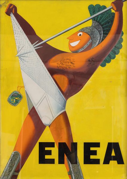 Matteo Bottoli : Enea -  mutande elastiche  - Asta Manifesti d'Epoca e Collectible - Associazione Nazionale - Case d'Asta italiane