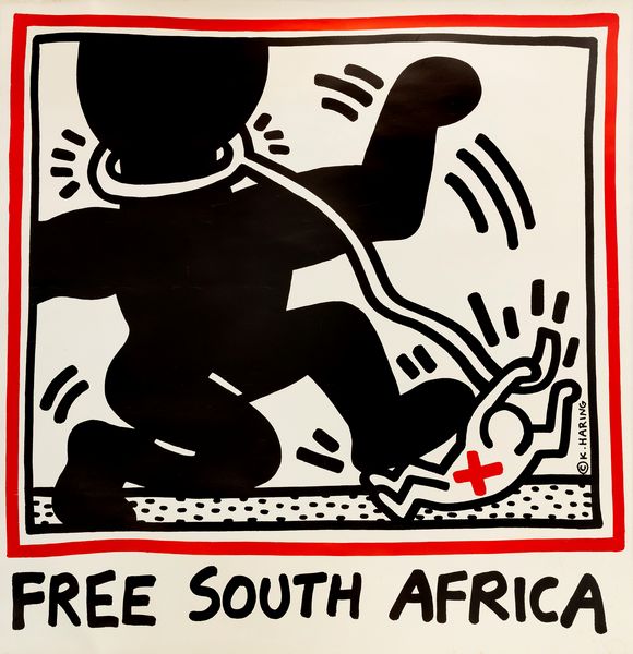 Keith Haring : Free South Africa  - Asta Manifesti d'Epoca e Collectible - Associazione Nazionale - Case d'Asta italiane