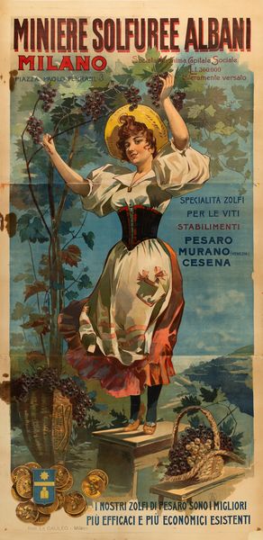Anonimo : Miniere Solfuree Albani - Milano  - Asta Manifesti d'Epoca e Collectible - Associazione Nazionale - Case d'Asta italiane