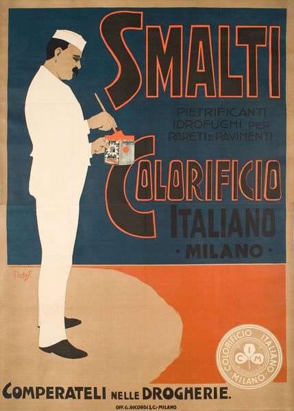 Franz Laskoff : Smalti Colorificio Italiano Max Meyer & C. - Milano  - Asta Manifesti d'Epoca e Collectible - Associazione Nazionale - Case d'Asta italiane