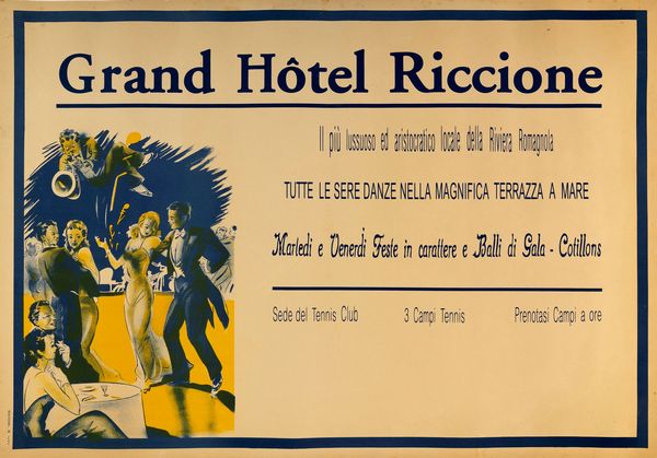 Artista non identificato : Grand Htel Riccione  - Asta Manifesti d'Epoca e Collectible - Associazione Nazionale - Case d'Asta italiane