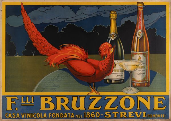 Anonimo : F.lli Bruzzone , Casa Vinicola - Strevi - Piemonte  - Asta Manifesti d'Epoca e Collectible - Associazione Nazionale - Case d'Asta italiane