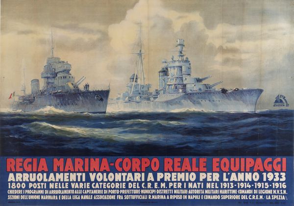 Rodolfo Claudina : Regia Marina - Corpo Reale Equipaggi  - Asta Manifesti d'Epoca e Collectible - Associazione Nazionale - Case d'Asta italiane
