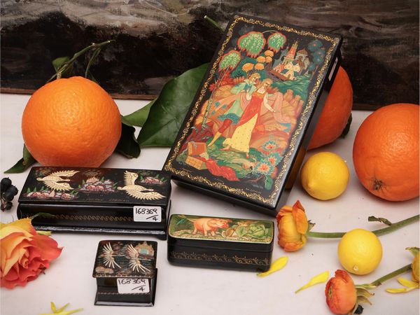 Raccolta di scatole in lacca  - Asta Dimore fiorentine - Associazione Nazionale - Case d'Asta italiane
