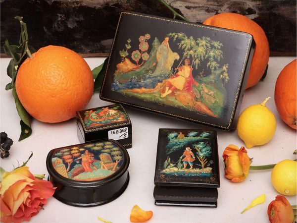 Raccolta di scatole in lacca  - Asta Dimore fiorentine - Associazione Nazionale - Case d'Asta italiane