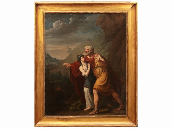 Scuola neoclassica del XVIII/XIX secolo : Edipo ed Antigone  - Asta Dimore fiorentine - Associazione Nazionale - Case d'Asta italiane