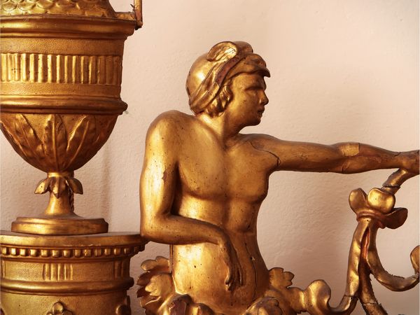 Caminiera in legno laccato e lumeggiato in oro  - Asta Dimore fiorentine - Associazione Nazionale - Case d'Asta italiane