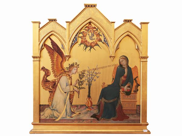 Vittorio Pozzi : Da Simone Martini, Annunciazione  - Asta Dimore fiorentine - Associazione Nazionale - Case d'Asta italiane