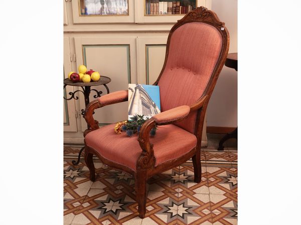 Poltrona in noce  - Asta Dimore fiorentine - Associazione Nazionale - Case d'Asta italiane
