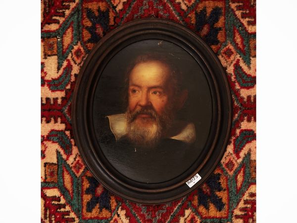 Vittorio Pozzi : Ritratto di Galileo Galilei, da Justus Sustermans  - Asta Dimore fiorentine - Associazione Nazionale - Case d'Asta italiane