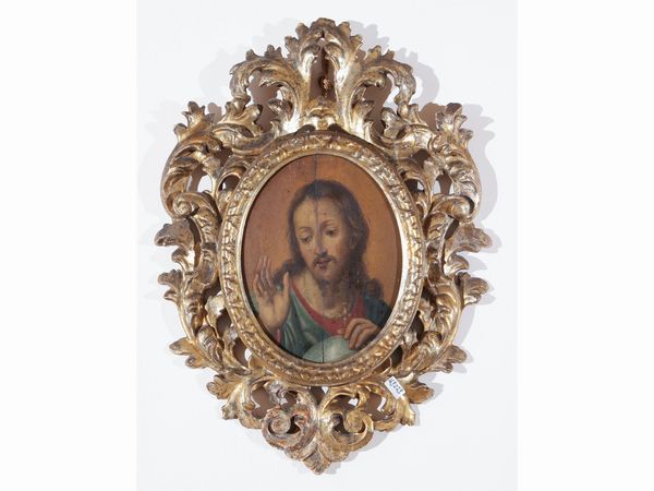 Scuola toscana del XVII secolo : Salvator Mundi  - Asta Dimore fiorentine - Associazione Nazionale - Case d'Asta italiane