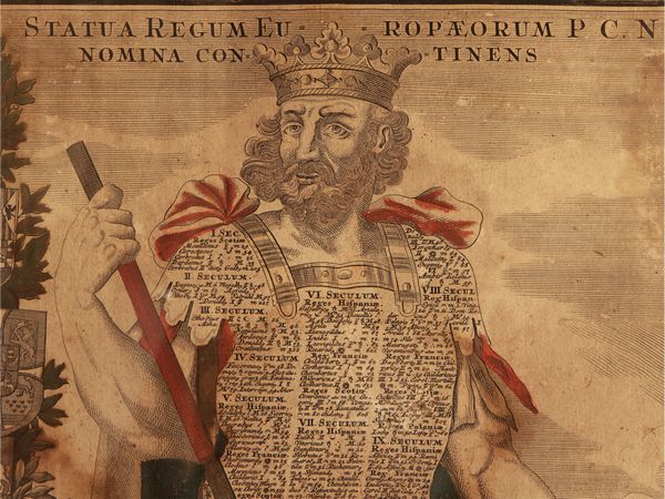 Georg Mätthaus Seutter : Statua regum Europaeorum P. C. N. nomina continenens  - Asta Dimore fiorentine - Associazione Nazionale - Case d'Asta italiane