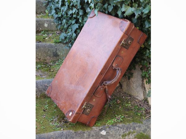 Valigia vintage in cuoio  - Asta Dimore fiorentine - Associazione Nazionale - Case d'Asta italiane
