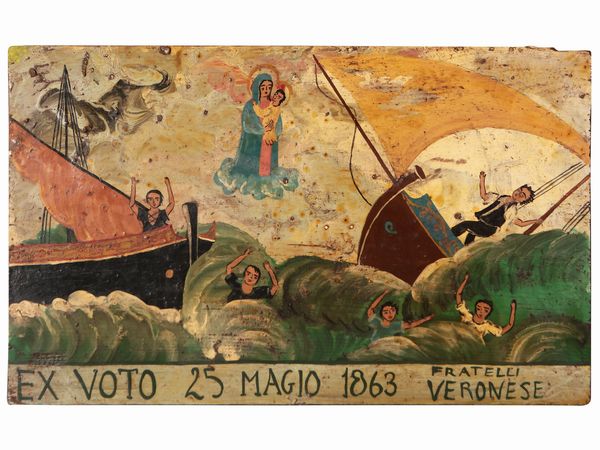 Ex voto con scena di naufragio  - Asta Dimore fiorentine - Associazione Nazionale - Case d'Asta italiane